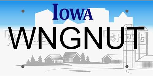 WNGNUT Iowa License Plate