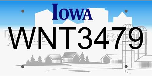 WNT3479 Iowa License Plate