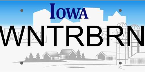 WNTRBRN Iowa License Plate