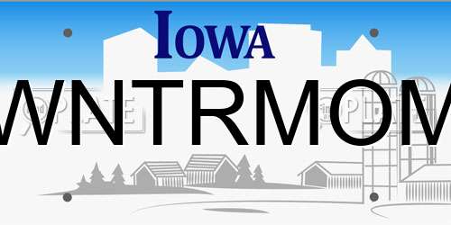 WNTRMOM Iowa License Plate