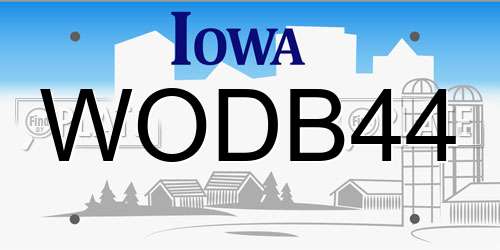 WODB44 Iowa License Plate