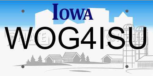WOG4ISU Iowa License Plate