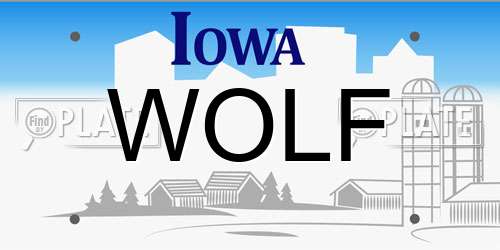 WOLF Iowa License Plate