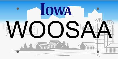 WOOSAA Iowa License Plate