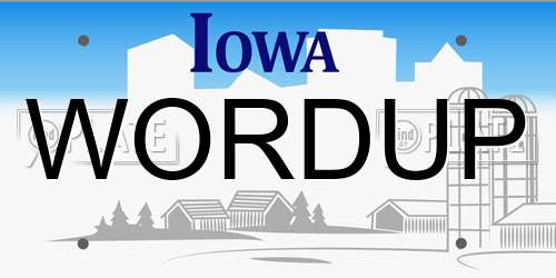 WORDUP Iowa License Plate