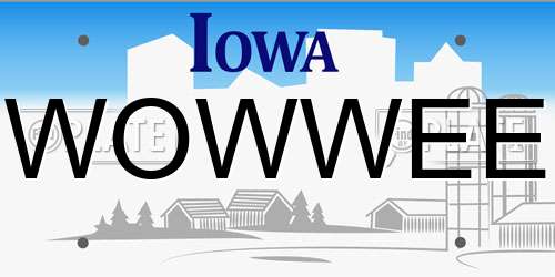 WOWWEE Iowa License Plate