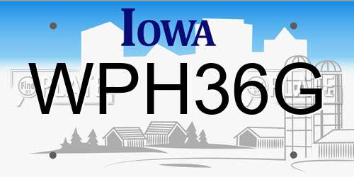 WPH36G Iowa License Plate