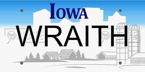 WRAITH Iowa License Plate
