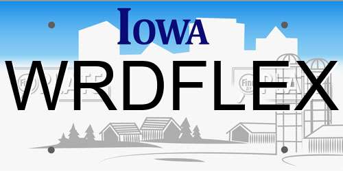 WRDFLEX Iowa License Plate