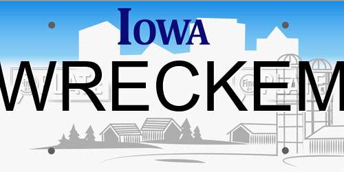 WRECKEM Iowa License Plate