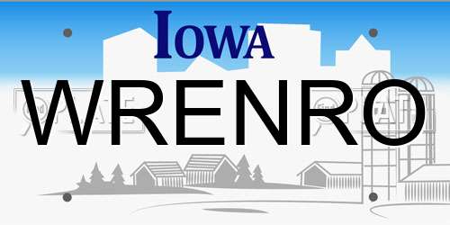 WRENRO Iowa License Plate