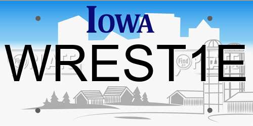 WREST1E Iowa License Plate