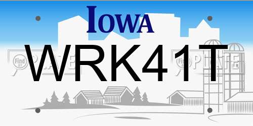 WRK41T Iowa License Plate