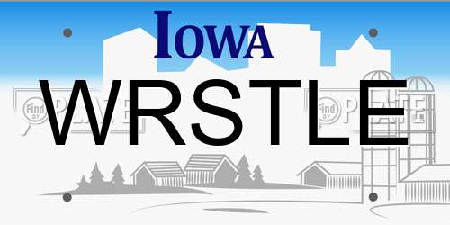 WRSTLE Iowa License Plate