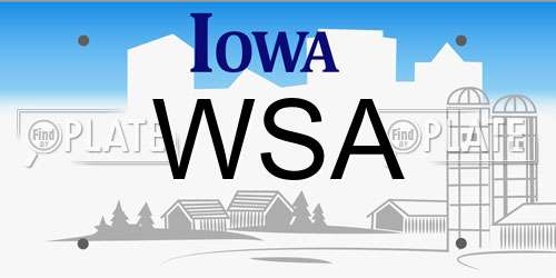 WSA Iowa License Plate