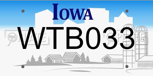 WTB033 Iowa License Plate