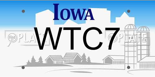 WTC7 Iowa License Plate
