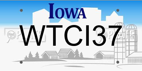 WTCI37 Iowa License Plate