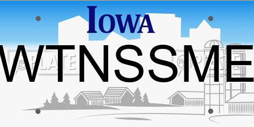 WTNSSME Iowa License Plate