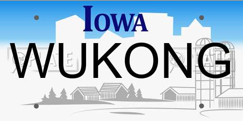 WUKONG Iowa License Plate