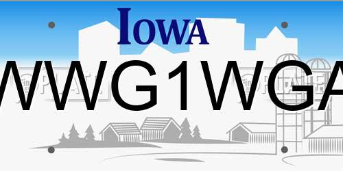 WWG1WGA Iowa License Plate