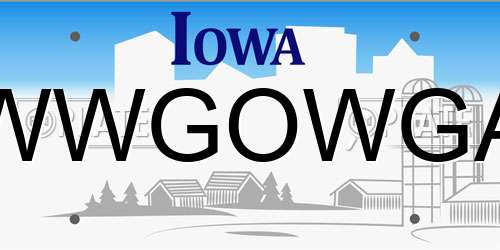 WWGOWGA Iowa License Plate