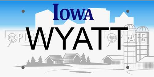 WYATT Iowa License Plate