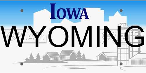 WYOMING Iowa License Plate