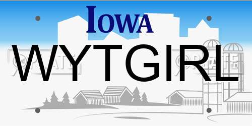 WYTGIRL Iowa License Plate
