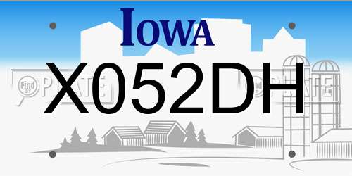 X052DH Iowa License Plate