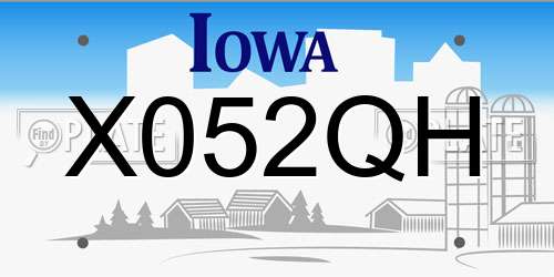 X052QH Iowa License Plate