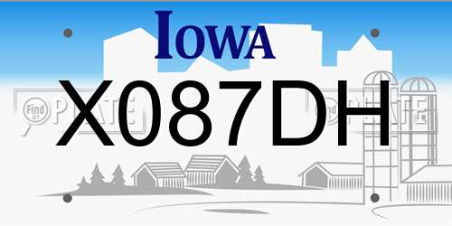 X087DH Iowa License Plate