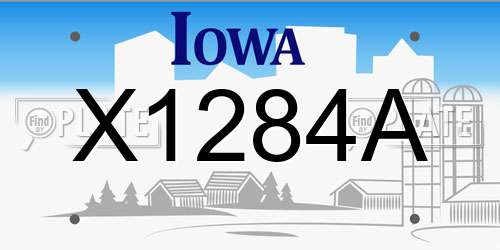 X1284A Iowa License Plate