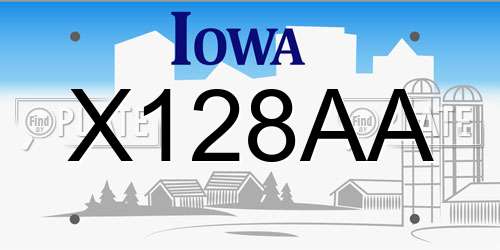 X128AA Iowa License Plate