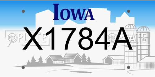 X1784A Iowa License Plate