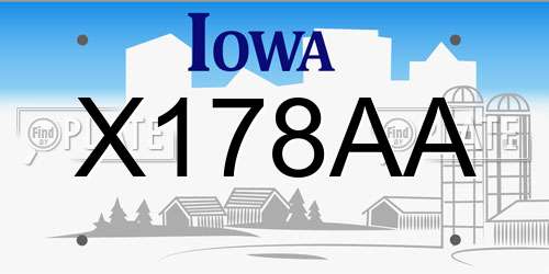 X178AA Iowa License Plate