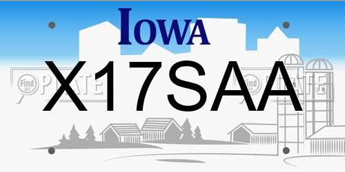 X17SAA Iowa License Plate
