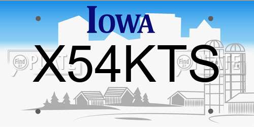 X54KTS Iowa License Plate