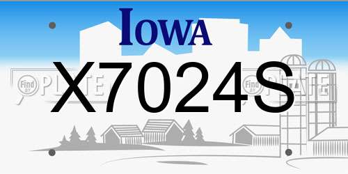 X7024S Iowa License Plate