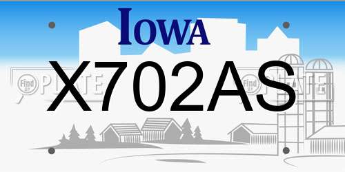 X702AS Iowa License Plate