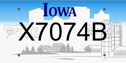 X7074B Iowa License Plate