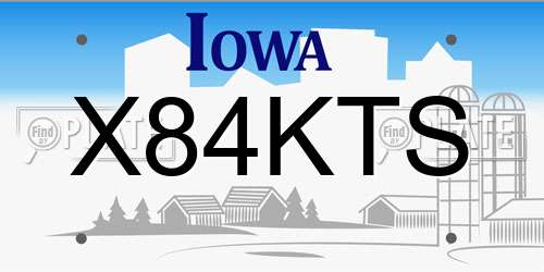 X84KTS Iowa License Plate