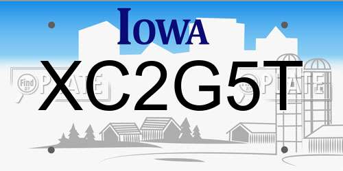 XC2G5T Iowa License Plate