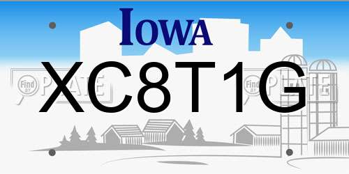 XC8T1G Iowa License Plate