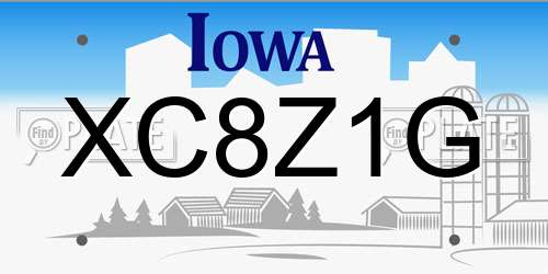 XC8Z1G Iowa License Plate