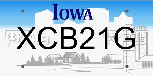 XCB21G Iowa License Plate