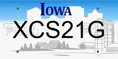 XCS21G Iowa License Plate