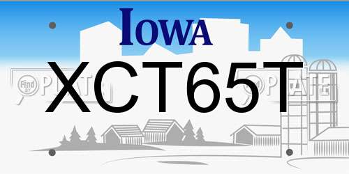 XCT65T Iowa License Plate