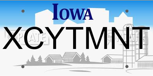 XCYTMNT Iowa License Plate