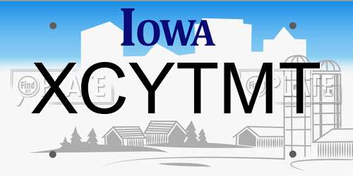 XCYTMT Iowa License Plate